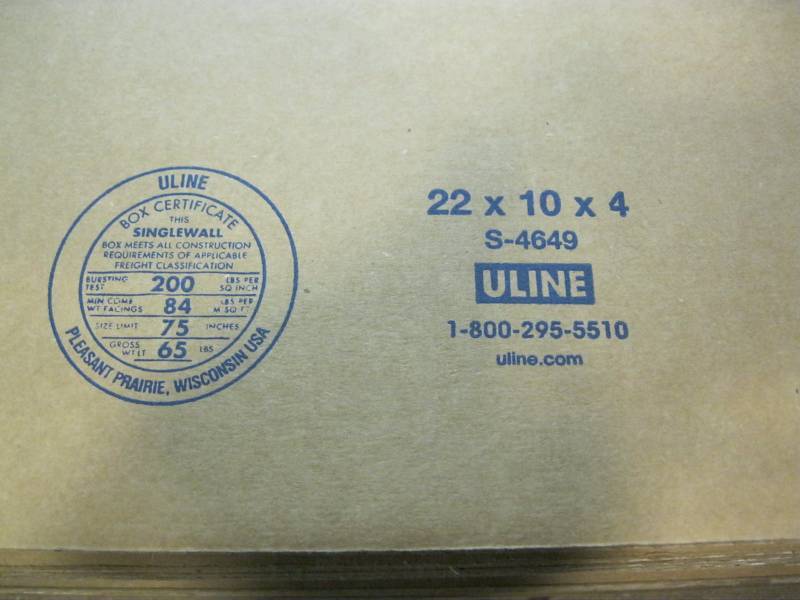 lot 149 image: (18) Uline Cardboard Boxes 22x10x4...