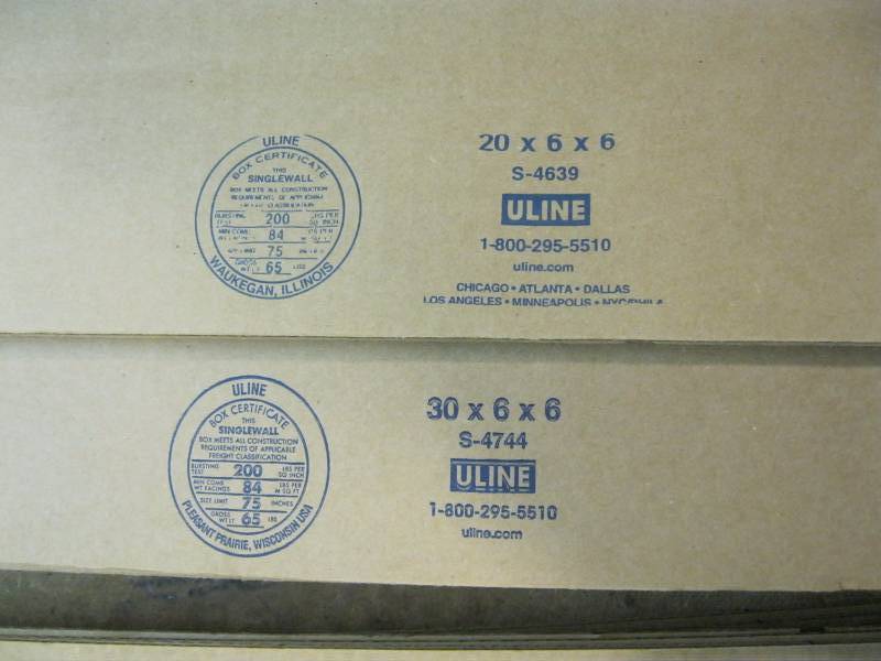 lot 152 image: (8) Uline Cardboard Boxes 20x6x6 a...