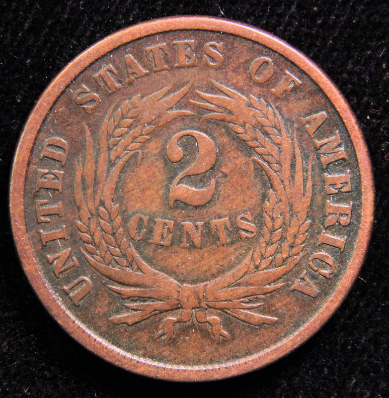 1864 TWO CENT PIECE VF