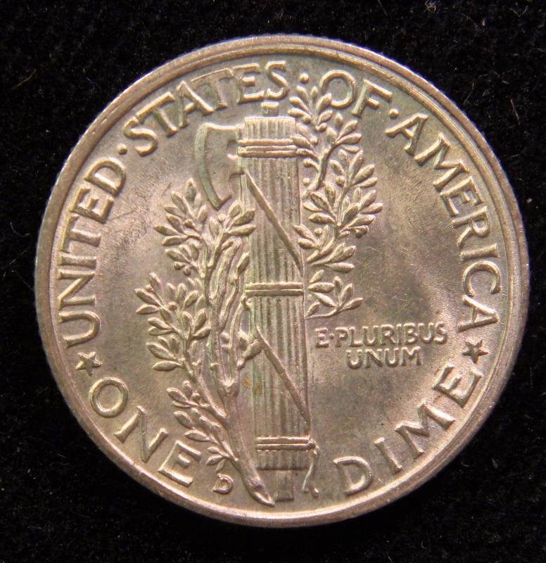 1938-D MERCURY SILVER DIME UNC
