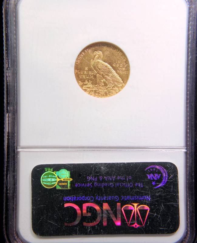 1927 $2.50 US GOLD INDIAN MS62 NGC