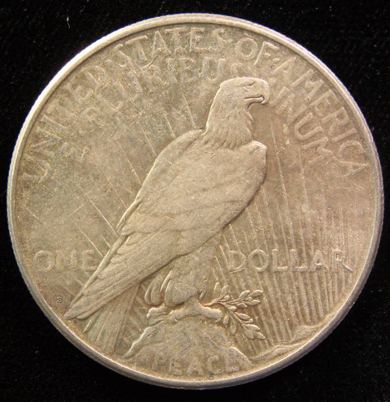 1922-S PEACE SILVER DOLLAR AU DETAILS