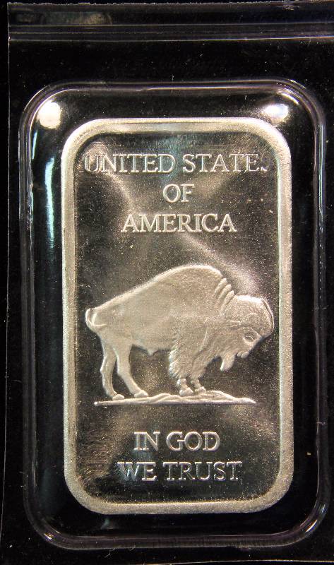 1 TROY OZ. .999 FINE SILVER BAR INDIAN BUFFALO SEALED