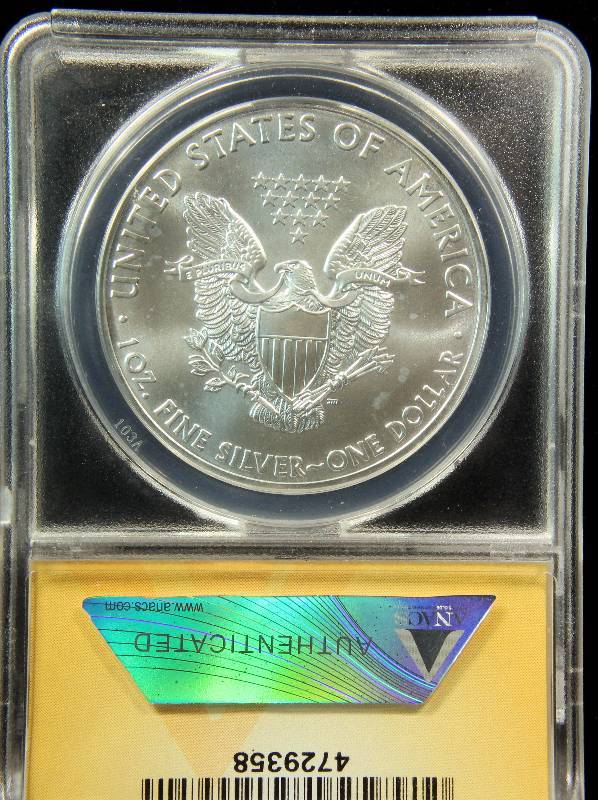 2011 AMERICAN SILVER EAGLE 1 TROY OZ. .999 FINE SILVER MS68 ANACS