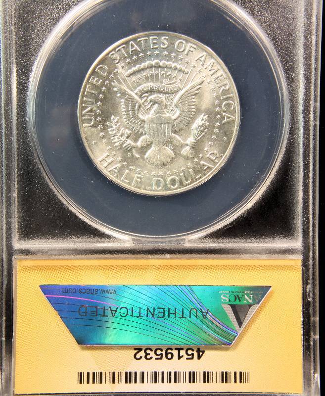 1964-D KENNEDY SILVER HALF DOLLAR MS64 ANACS