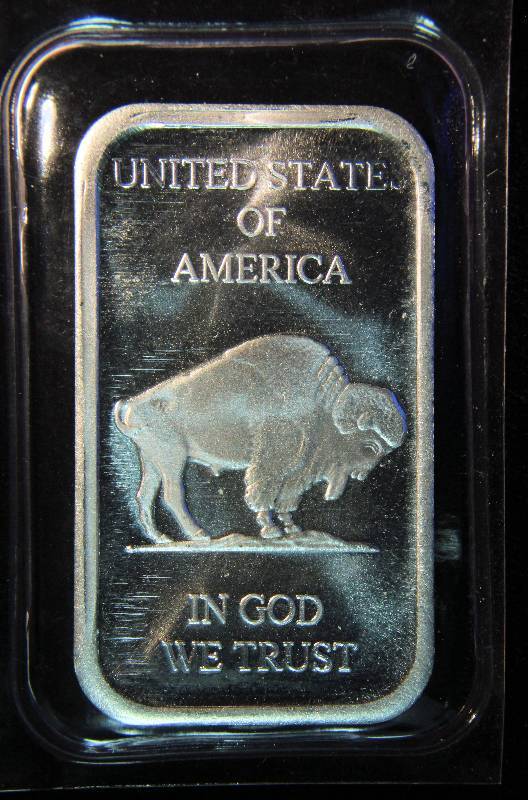 1 TROY OZ. .999 FINE SILVER BAR INDIAN BUFFALO SEALED