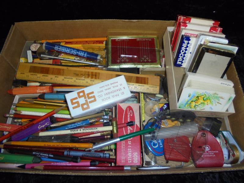 Lot - Misc Advertisement Pencils, Junk Drawer Items, etc