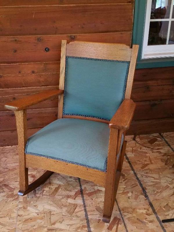 Mission Era Solid Oak Rocking Chair