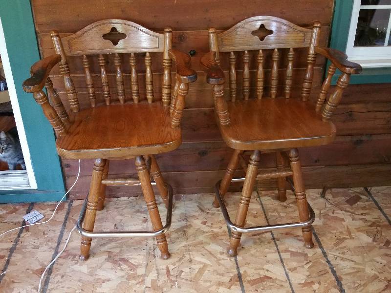 (2) Arts & Crafts Revivalist Swivel Stools