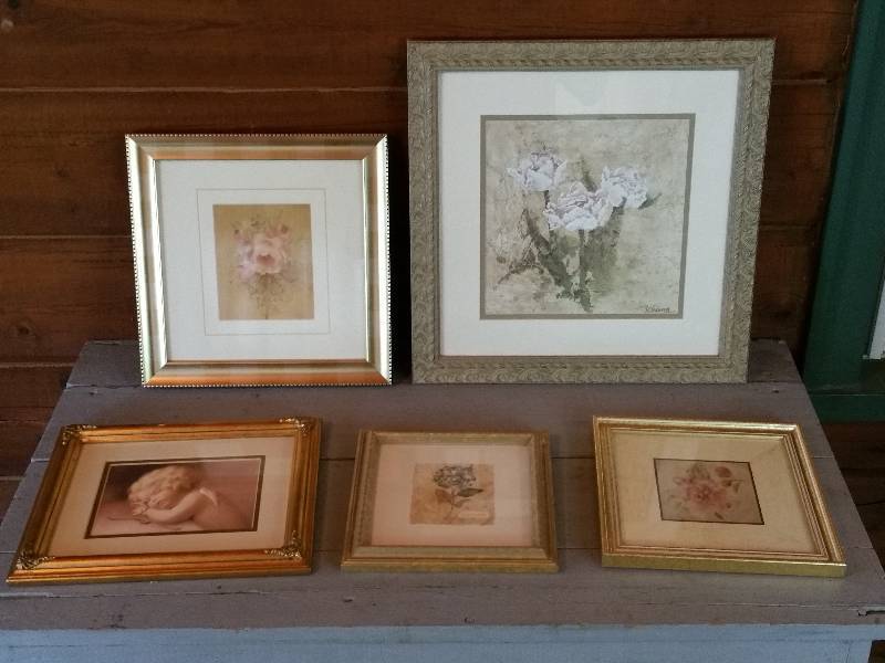 (5) Framed Wall Art Dcor