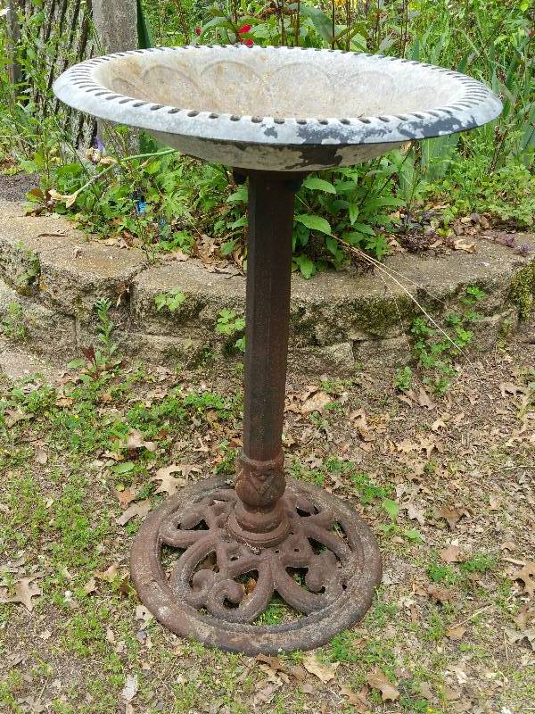 Bird Bath Cast Iron Base Princeton Moving Auction High End