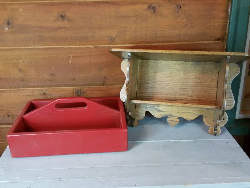 Wood Tool Tray & Oak Shelf