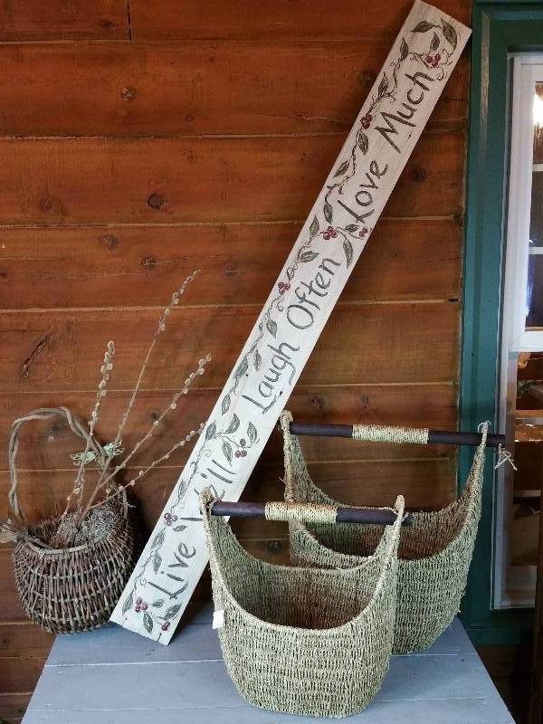 Large Wooden Sign, Baskets