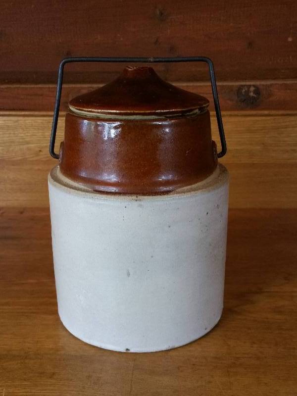 Vintage Stoneware Crock With Lid