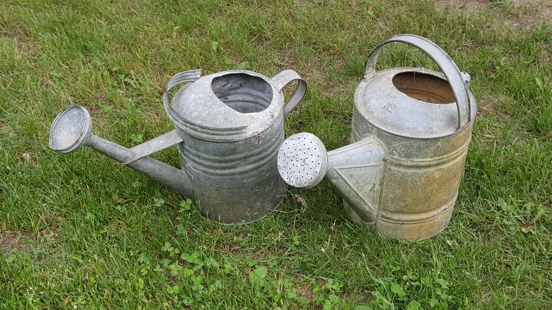 2 Galvanized Watering Cans