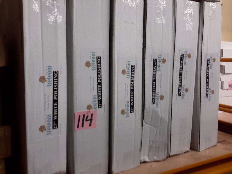 lot 114 image: 6 Cases of 27 in, Treleoni, White Polishing Discs
