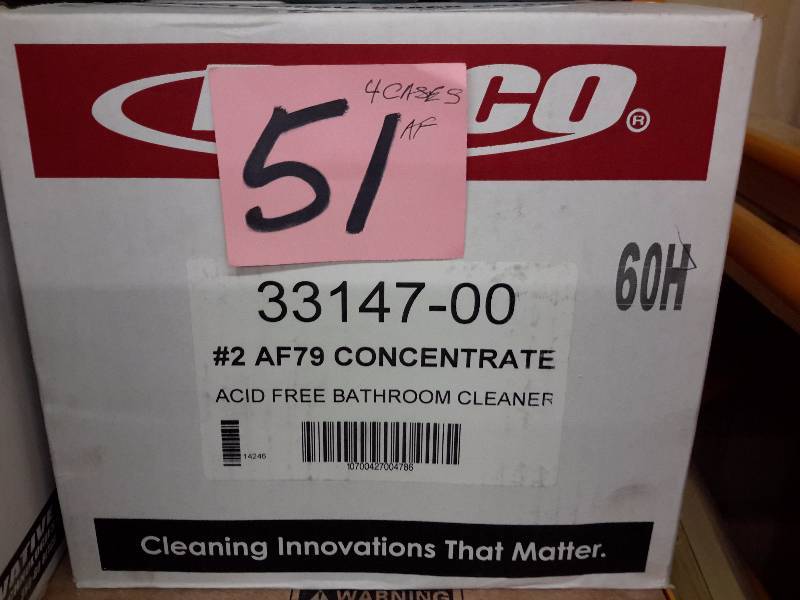 lot 51 image: 4 Cases, BETCO, 33147-00, No 2 AF79 Concentrate.. Acid Freee Bathroom Cleaner.. 4, 2 liter bottles per case