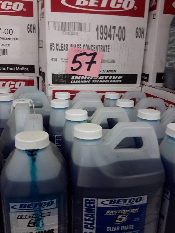 lot 57 image: 4 Cases, BETCO, 19947-00, No 5 Clear Image Concentrate, Glass Cleaner.. 4, 2 liter bottles per case