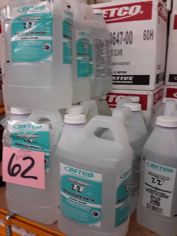 lot 62 image: 5 Cases, BETCO, 33647-00, Green Earth Peroside Cleaner.. 4, 2 liter bottles per case.. 2 Cases not in boxes.