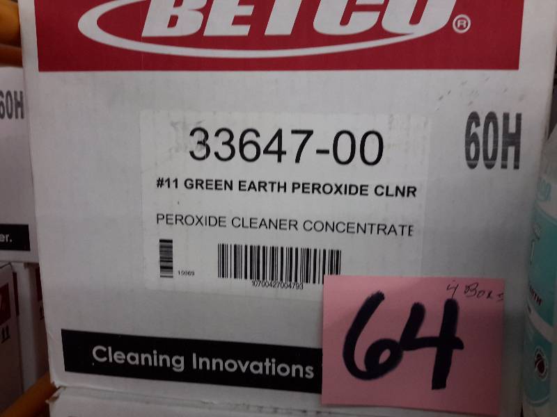 lot 64 image: 4 Cases, BETCO, 33647-00, Green Earth Peroside Cleaner.. 4, 2 liter bottles per case
