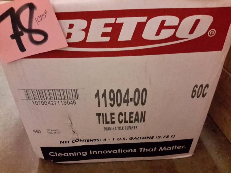 lot 78 image: 1 Case, BETCO, 11904-00 Tile Clean Foaming Tile Cleaner.. 4, 1 Gallon