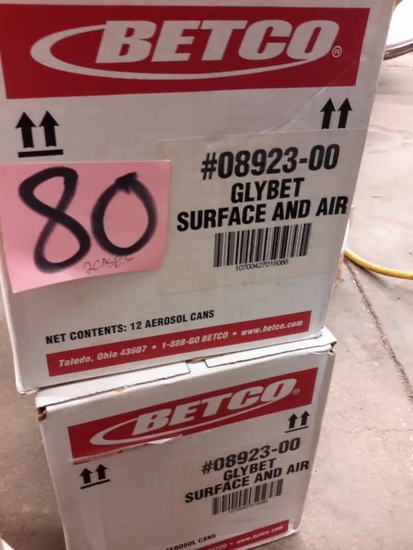 lot 80 image: 2 Cases, 08923-00, Glybet Surface and Air. .BETCO.. 12 Aerosol Cans