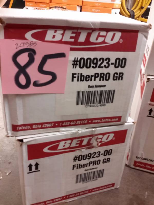 lot 85 image: 2 Cases, BETCO, 00923-00, FiberPRO GR, Gum Remover.. 12 Aerosol cans per case