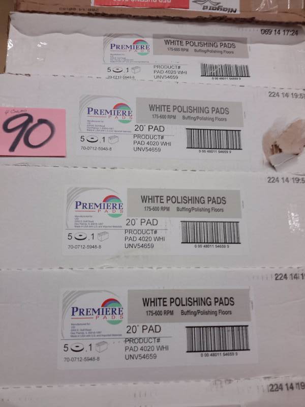 lot 90 image: 4 Cases, Premiere, White Polishing Pads, 20 in