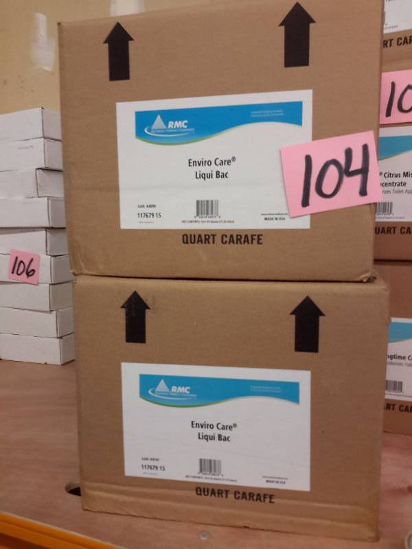 lot 104 image: 2 Cases, RMC, Enviro Care Liqui Bac  12, Quarts per case