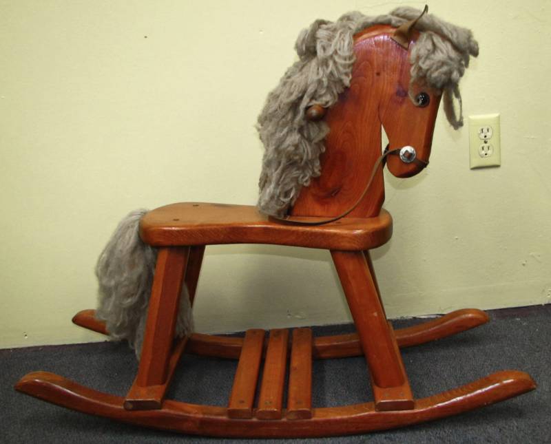 vintage wooden rocking horse