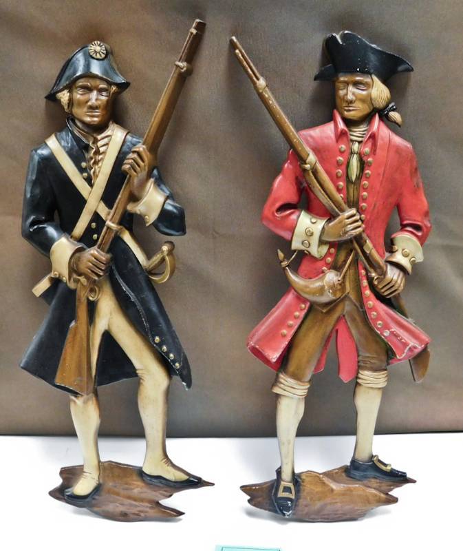 pair of 21 revolutionary war wall art soldiers
