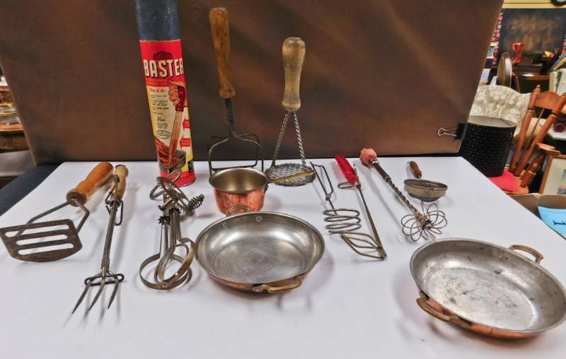 vintage some primitive kitchen items
