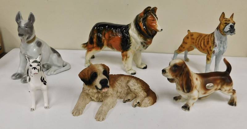 lot of dog figurines