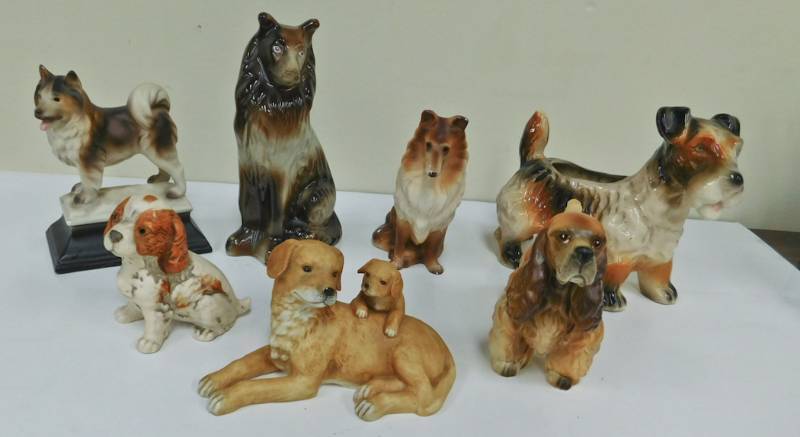 lot of dog figurines