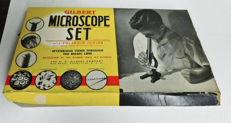 vintage mircoscope set