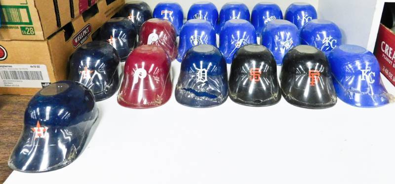 vintage Plastic MLB baseball helmets