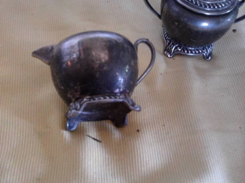 1950 S SILVER SUGER AND CREAMER