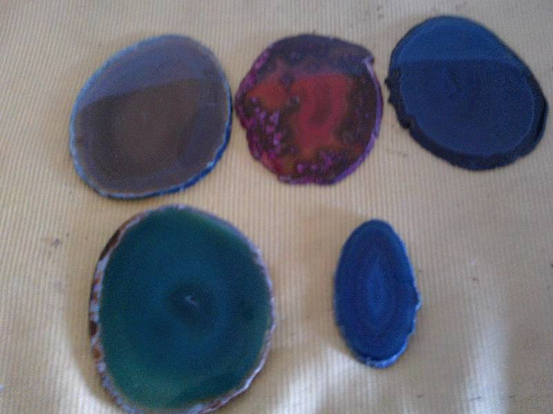 5 CUT AGATE PIECES
