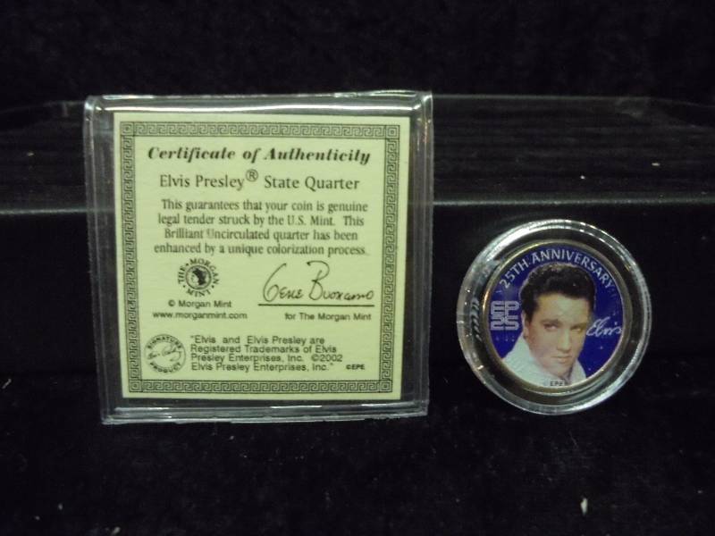 Elvis Presley State Quarter, 2002, COA & Stand