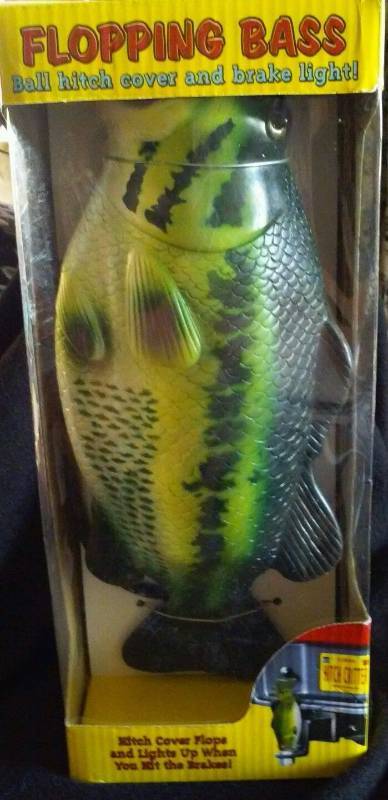 Flopping Bass ball hitch cover& brake light fits 2 inch ball