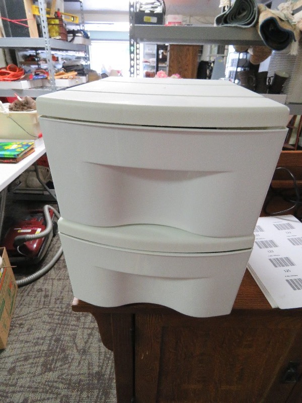 2 Plastic Storage Drawers wshoe care items