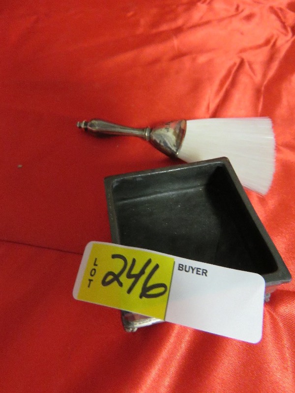 Silver Ash Collector and Brush