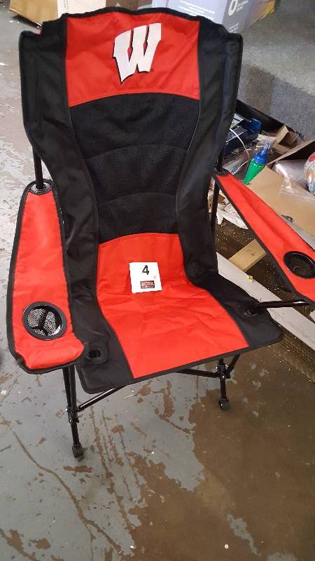 lot 4 image: U of Wisconsin Oversized High Back Chair
