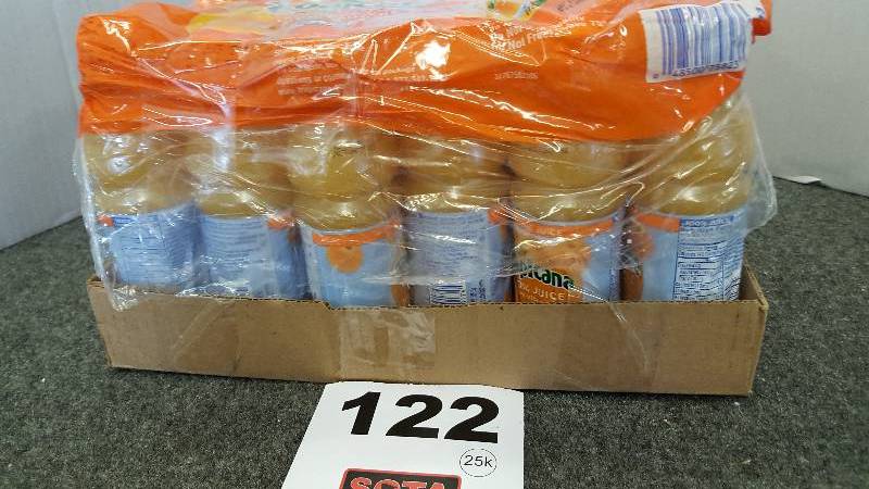lot 122 image: Tropicana 100% Orange Juice 24 bottles