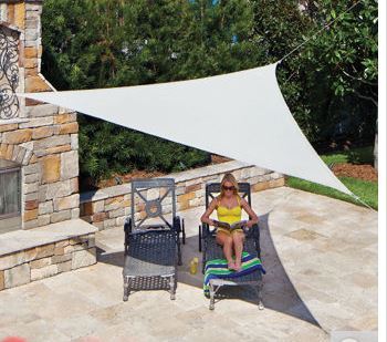 lot 117 image: Coolaroo Ready-to-Hang Shade Sail 13 ft. Triangle