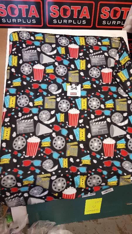 lot 54 image: 60 x 50 MOVIE THEME Fleece Throw