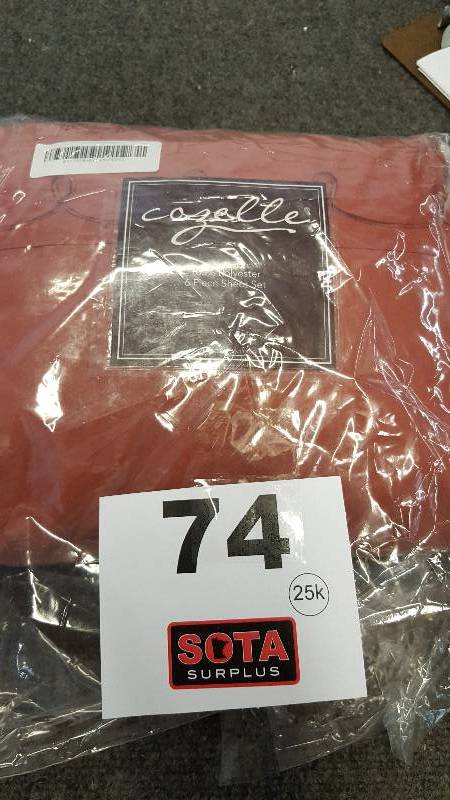 lot 74 image: Cozelle Microfiber Halo Embroidered Hem Six-Piece Sheet Set - KING