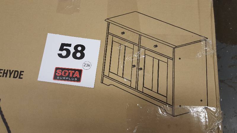 lot 58 image: Katie Sideboard -Blk TopWht Cab