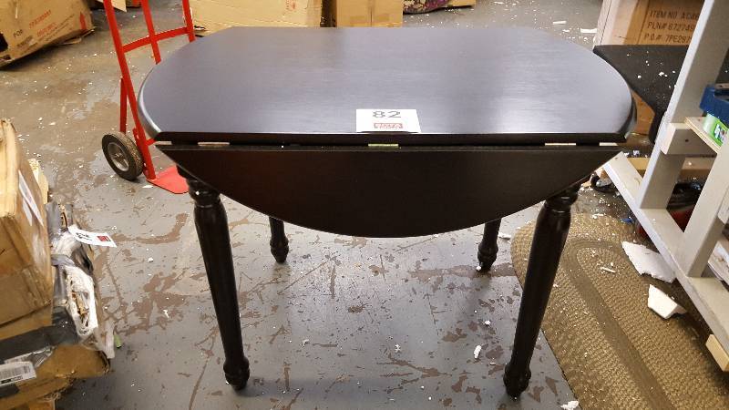 lot 82 image: Farmhouse Drop Leaf Dining Table - Black