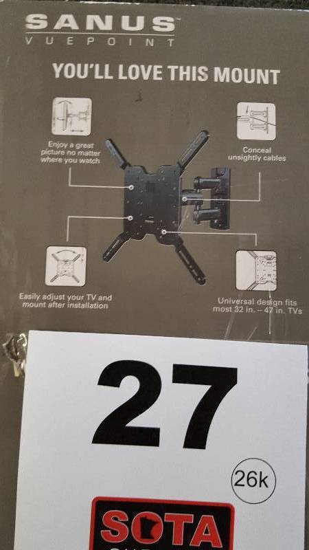 SANUS VuePoint F215c Full-Motion Wall Mount for 32-47 TVs